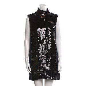 LOUIS VUITTON Women’s Embroidered Sleeveless Black Sequin Dress